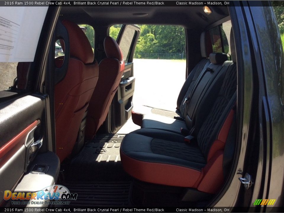 2016 Ram 1500 Rebel Crew Cab 4x4 Brilliant Black Crystal Pearl / Rebel Theme Red/Black Photo #29