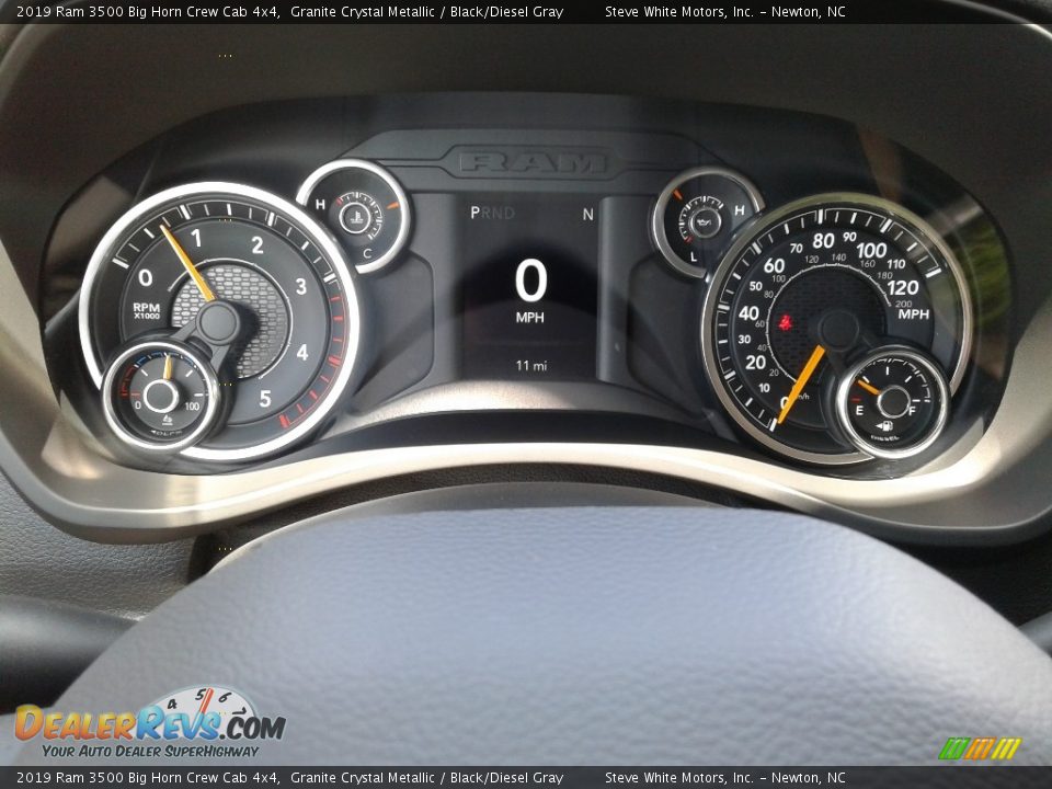 2019 Ram 3500 Big Horn Crew Cab 4x4 Granite Crystal Metallic / Black/Diesel Gray Photo #17