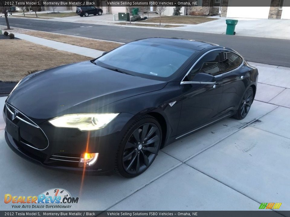 2012 Tesla Model S Monterey Blue Metallic / Black Photo #1