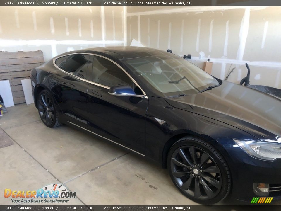 2012 Tesla Model S Monterey Blue Metallic / Black Photo #10