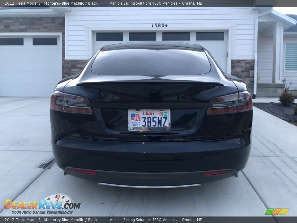 2012 Tesla Model S Monterey Blue Metallic / Black Photo #12