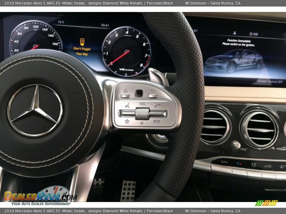 2019 Mercedes-Benz S AMG 63 4Matic Sedan designo Diamond White Metallic / Porcelain/Black Photo #19