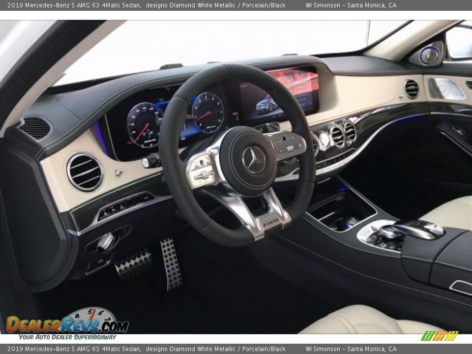 2019 Mercedes-Benz S AMG 63 4Matic Sedan designo Diamond White Metallic / Porcelain/Black Photo #22