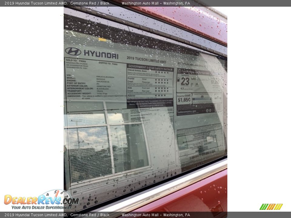 2019 Hyundai Tucson Limited AWD Gemstone Red / Black Photo #16