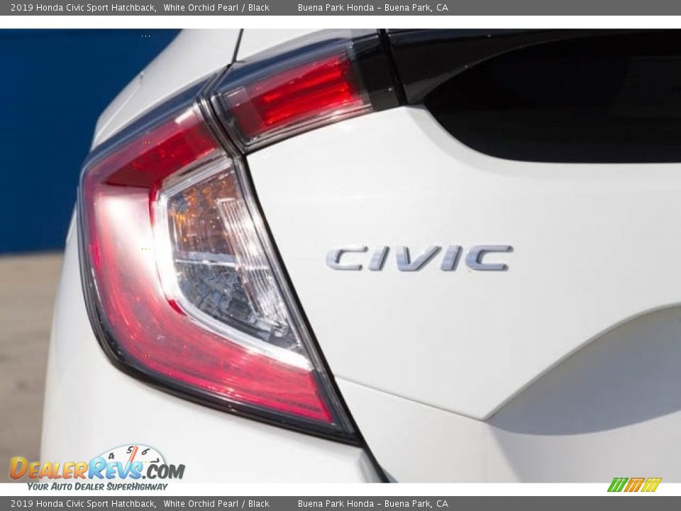 2019 Honda Civic Sport Hatchback White Orchid Pearl / Black Photo #7