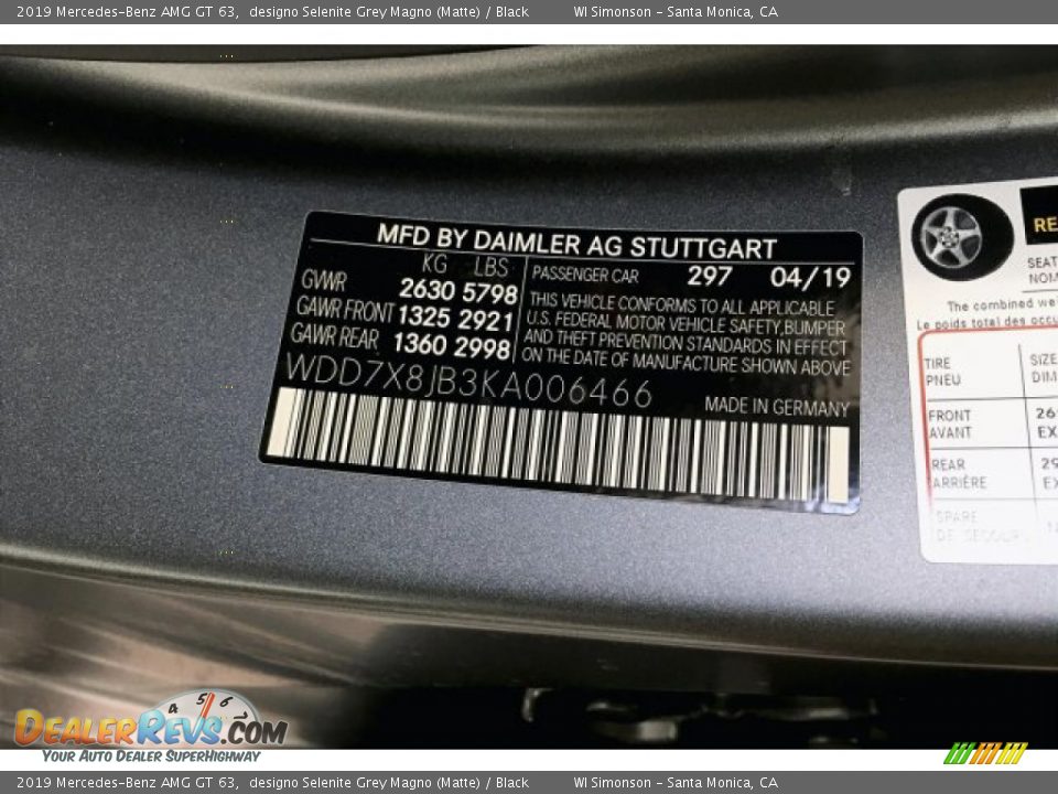 2019 Mercedes-Benz AMG GT 63 designo Selenite Grey Magno (Matte) / Black Photo #24