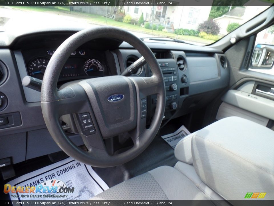 2013 Ford F150 STX SuperCab 4x4 Oxford White / Steel Gray Photo #15