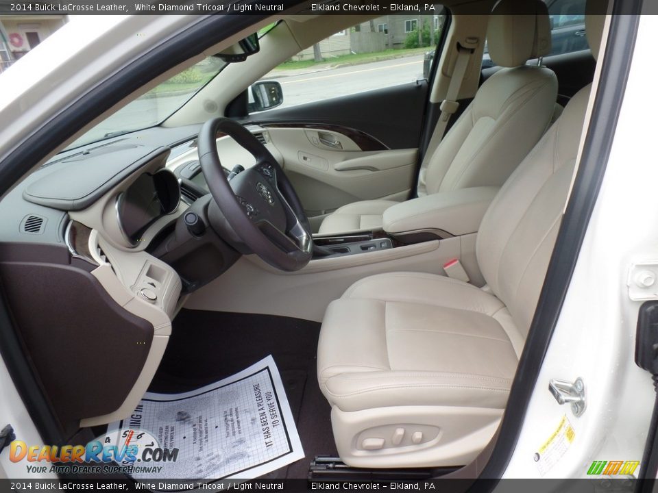 2014 Buick LaCrosse Leather White Diamond Tricoat / Light Neutral Photo #15