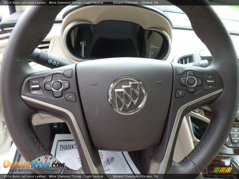 2014 Buick LaCrosse Leather White Diamond Tricoat / Light Neutral Photo #18