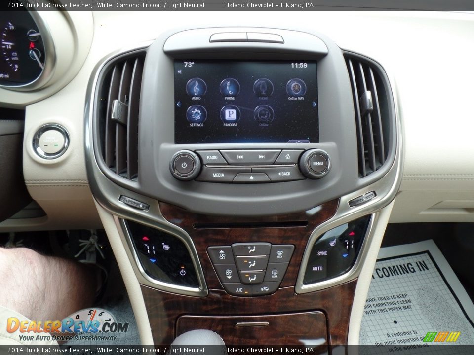 2014 Buick LaCrosse Leather White Diamond Tricoat / Light Neutral Photo #23