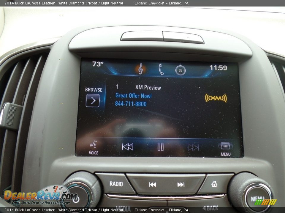 2014 Buick LaCrosse Leather White Diamond Tricoat / Light Neutral Photo #25