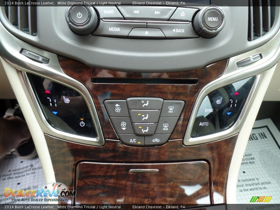 2014 Buick LaCrosse Leather White Diamond Tricoat / Light Neutral Photo #27