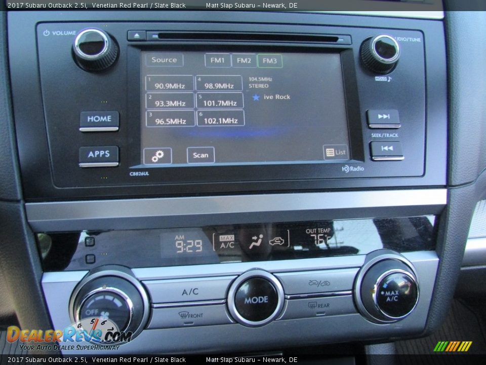 2017 Subaru Outback 2.5i Venetian Red Pearl / Slate Black Photo #25