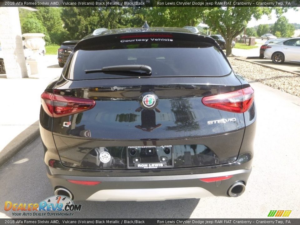 2018 Alfa Romeo Stelvio AWD Vulcano (Volcano) Black Metallic / Black/Black Photo #8