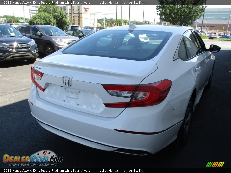 2018 Honda Accord EX-L Sedan Platinum White Pearl / Ivory Photo #5