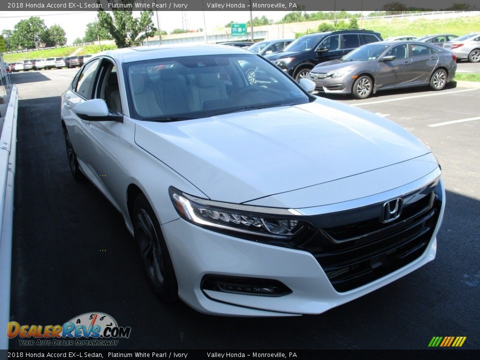 2018 Honda Accord EX-L Sedan Platinum White Pearl / Ivory Photo #7