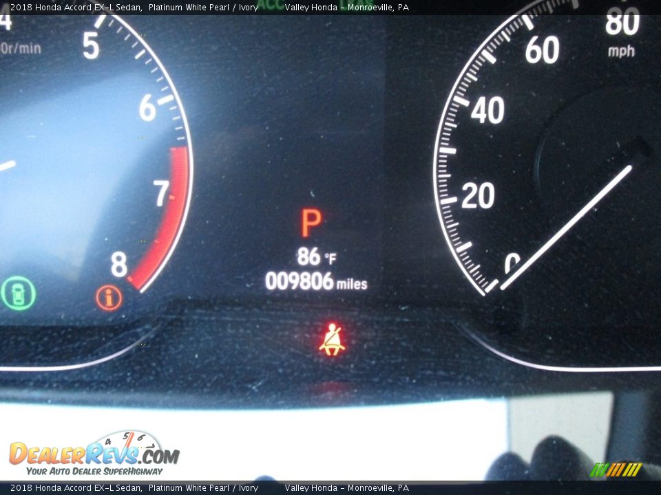 2018 Honda Accord EX-L Sedan Platinum White Pearl / Ivory Photo #20