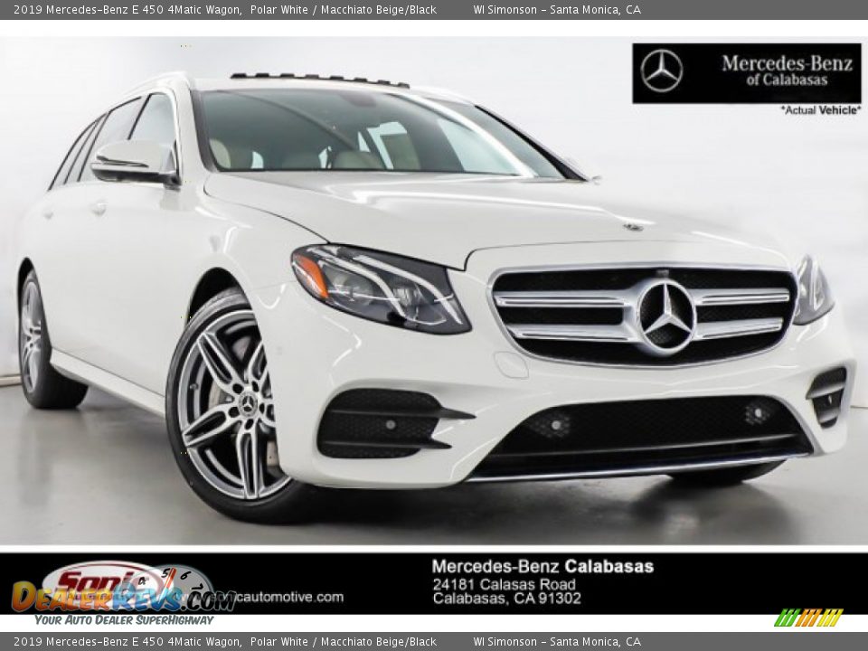 2019 Mercedes-Benz E 450 4Matic Wagon Polar White / Macchiato Beige/Black Photo #1