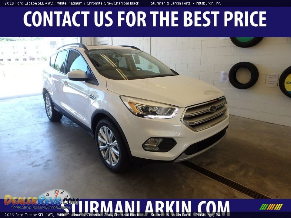 2019 Ford Escape SEL 4WD White Platinum / Chromite Gray/Charcoal Black Photo #1