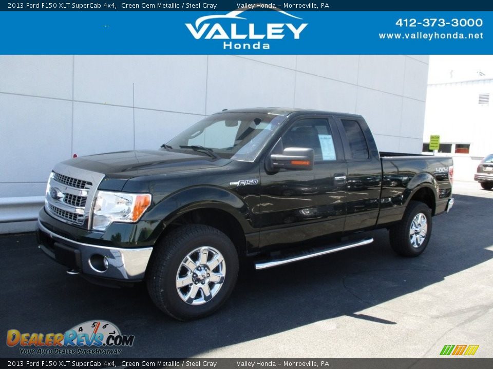 2013 Ford F150 XLT SuperCab 4x4 Green Gem Metallic / Steel Gray Photo #1
