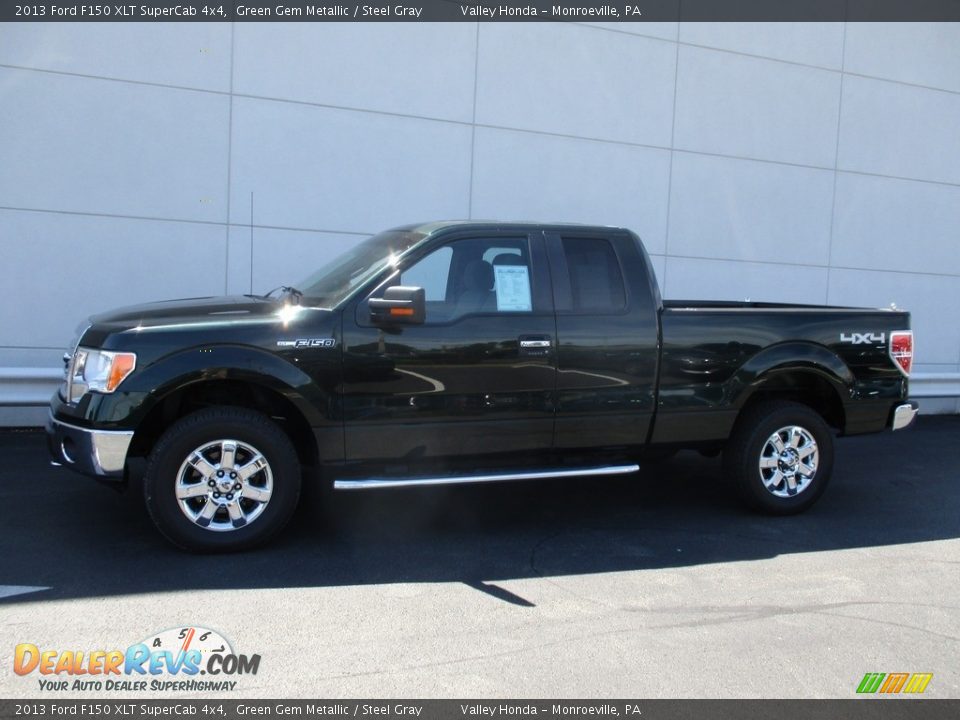 2013 Ford F150 XLT SuperCab 4x4 Green Gem Metallic / Steel Gray Photo #2