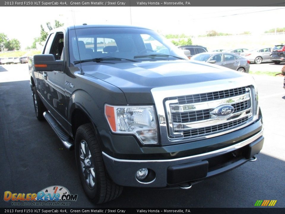 2013 Ford F150 XLT SuperCab 4x4 Green Gem Metallic / Steel Gray Photo #8