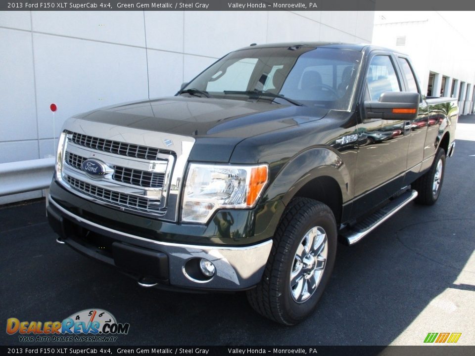 2013 Ford F150 XLT SuperCab 4x4 Green Gem Metallic / Steel Gray Photo #10