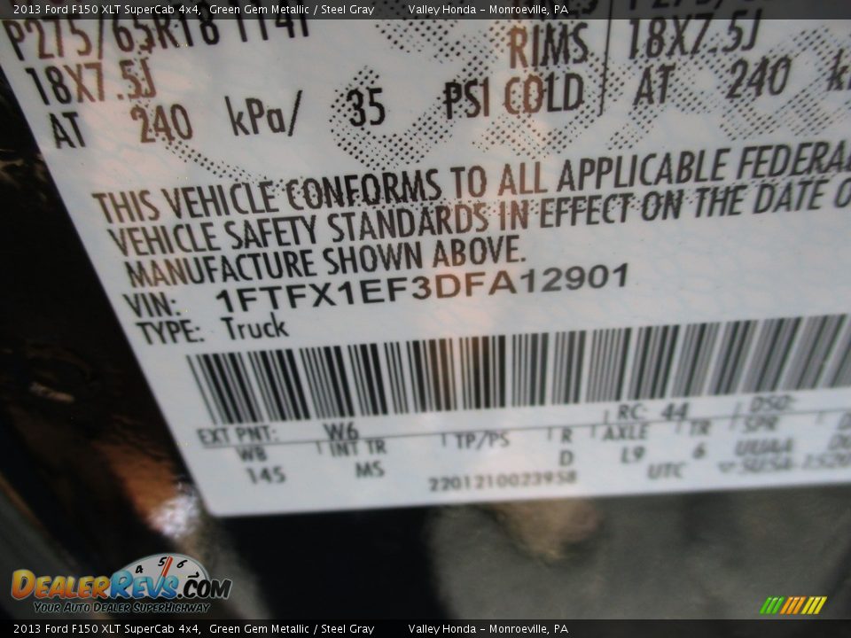 2013 Ford F150 XLT SuperCab 4x4 Green Gem Metallic / Steel Gray Photo #19
