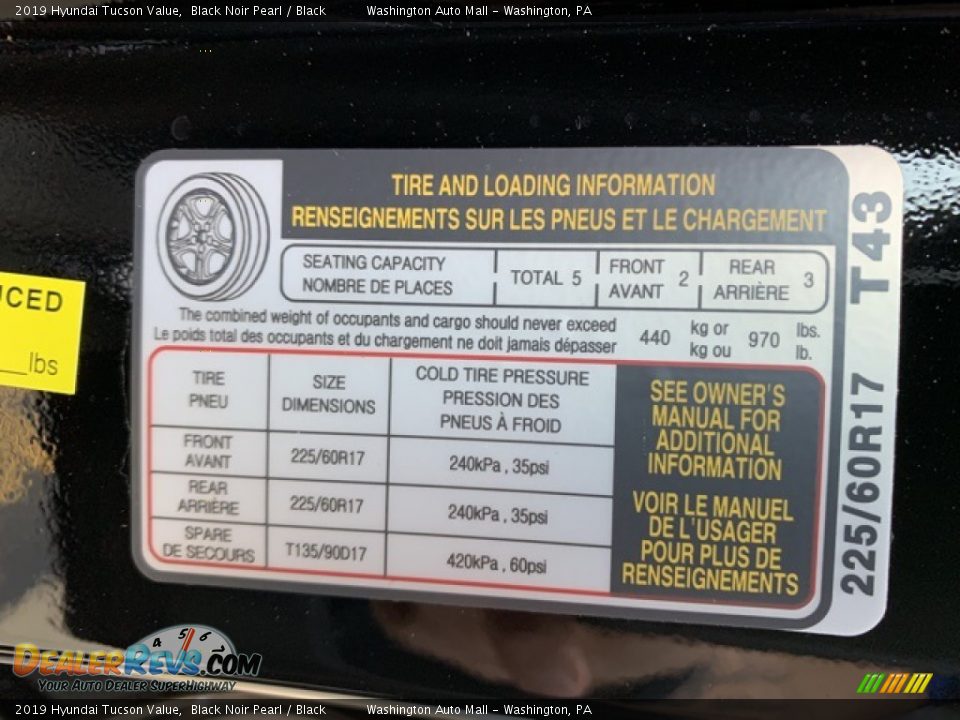 2019 Hyundai Tucson Value Black Noir Pearl / Black Photo #9
