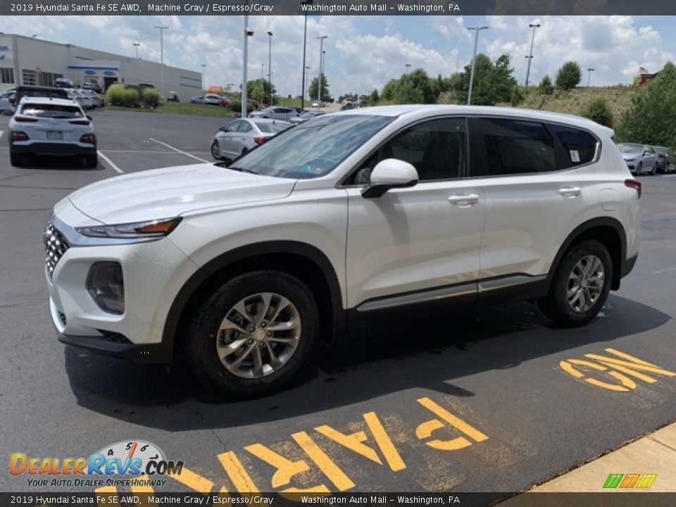 2019 Hyundai Santa Fe SE AWD Machine Gray / Espresso/Gray Photo #7