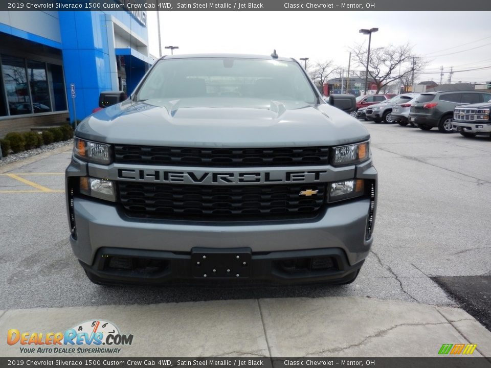 2019 Chevrolet Silverado 1500 Custom Crew Cab 4WD Satin Steel Metallic / Jet Black Photo #2