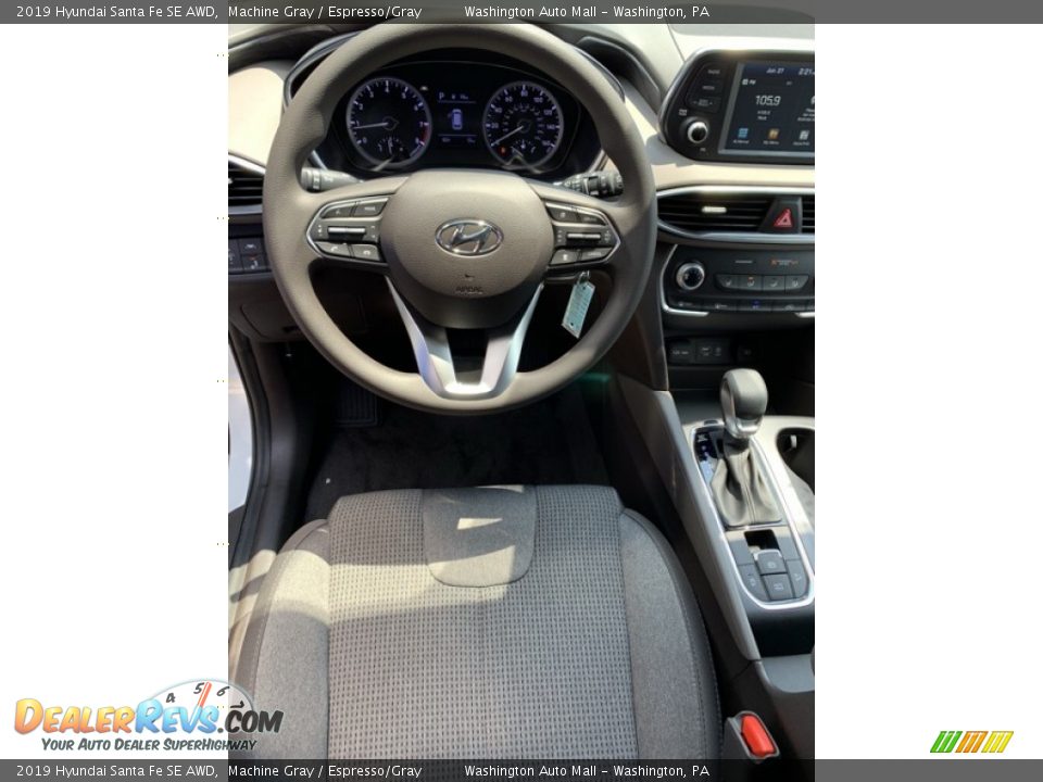 2019 Hyundai Santa Fe SE AWD Machine Gray / Espresso/Gray Photo #14