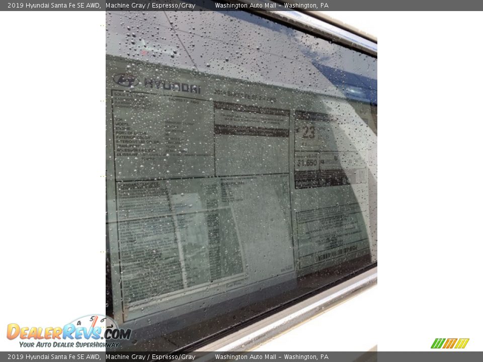 2019 Hyundai Santa Fe SE AWD Machine Gray / Espresso/Gray Photo #16