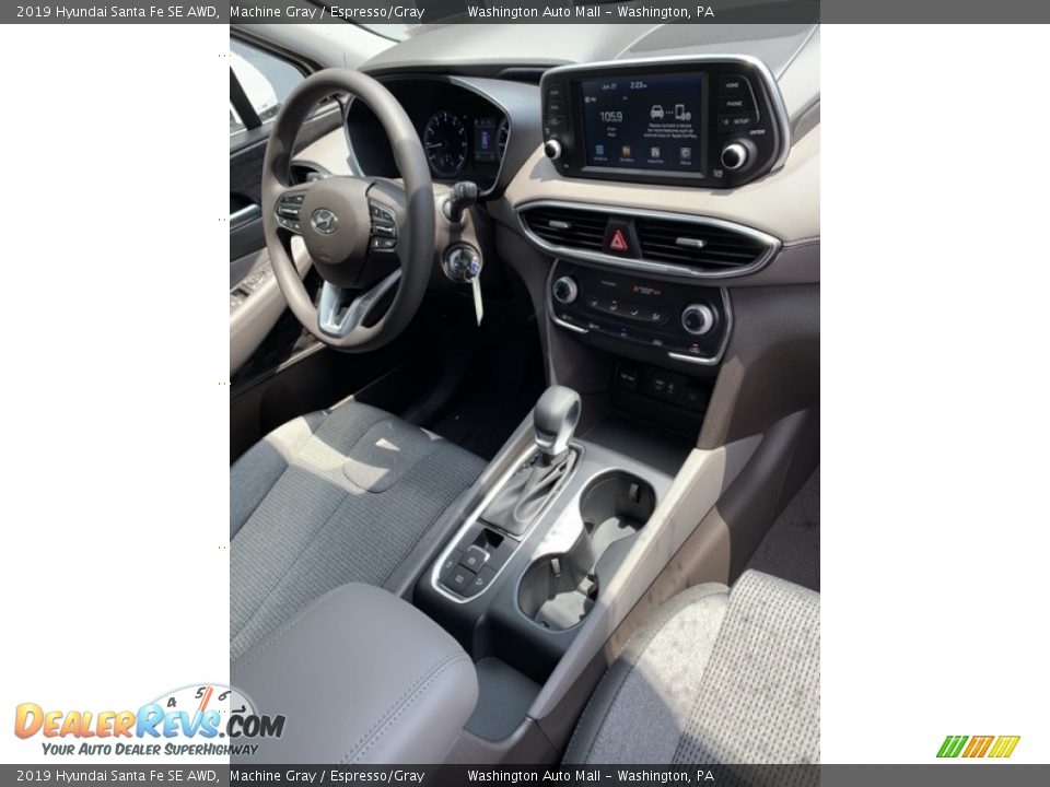 2019 Hyundai Santa Fe SE AWD Machine Gray / Espresso/Gray Photo #29
