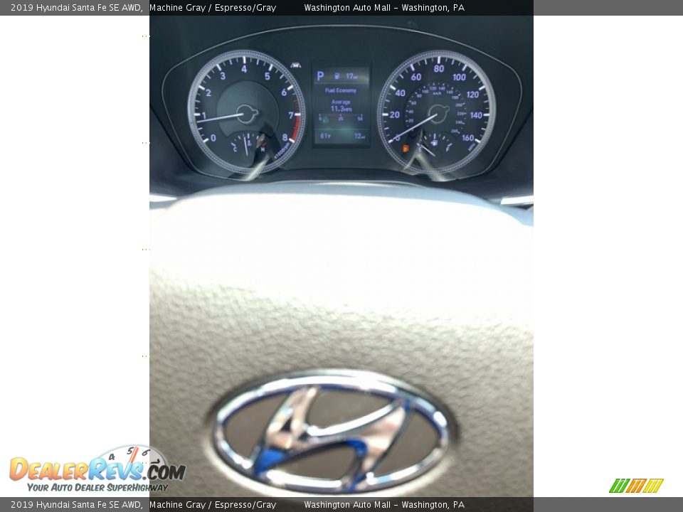 2019 Hyundai Santa Fe SE AWD Machine Gray / Espresso/Gray Photo #31