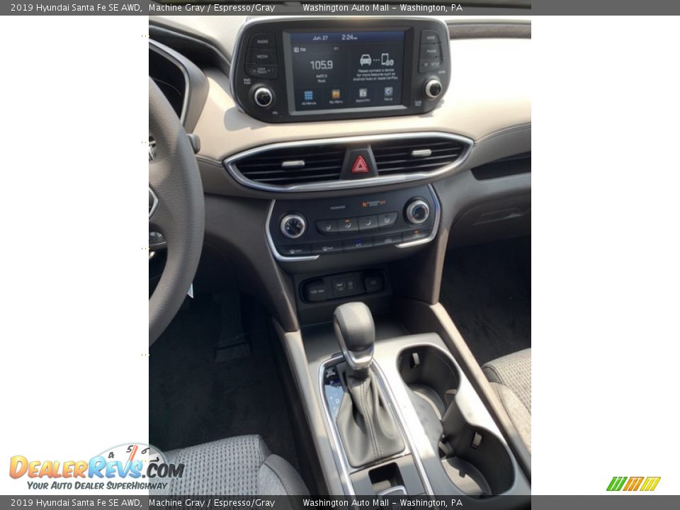 2019 Hyundai Santa Fe SE AWD Machine Gray / Espresso/Gray Photo #32