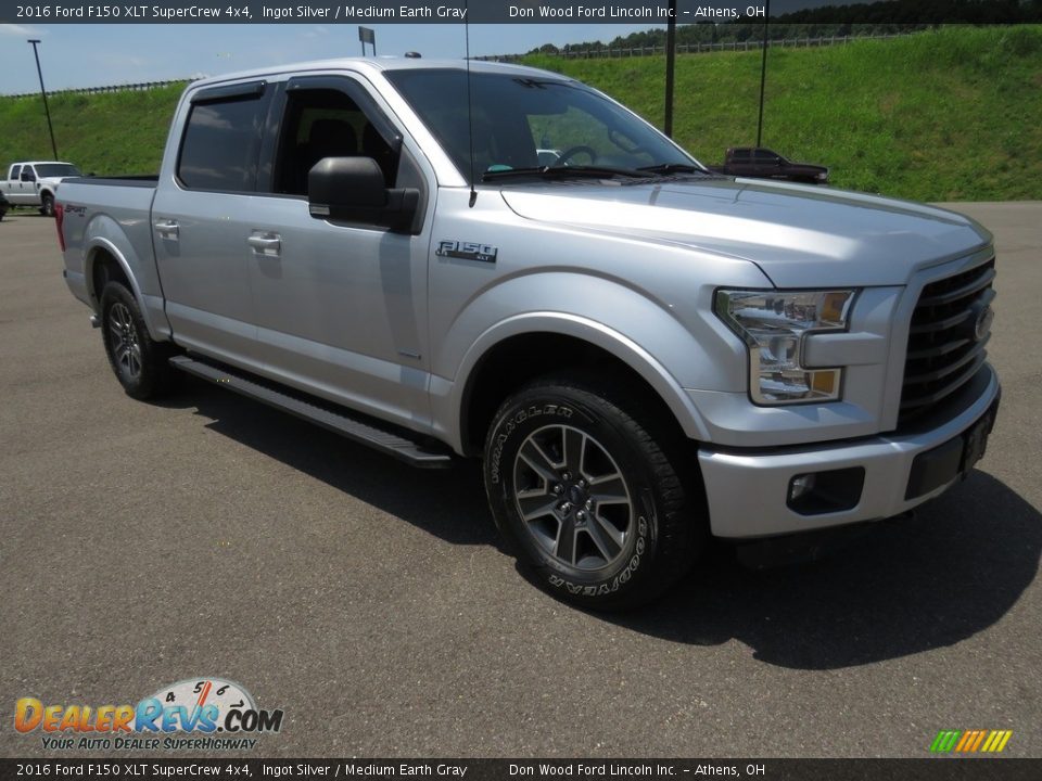 2016 Ford F150 XLT SuperCrew 4x4 Ingot Silver / Medium Earth Gray Photo #2
