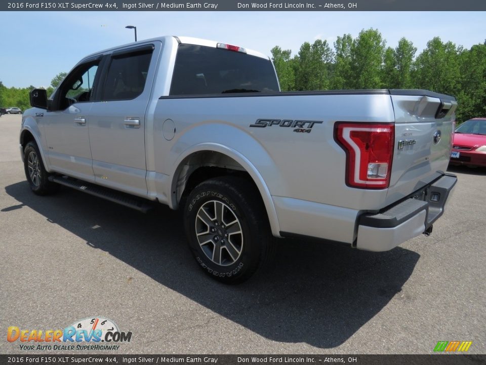 2016 Ford F150 XLT SuperCrew 4x4 Ingot Silver / Medium Earth Gray Photo #9