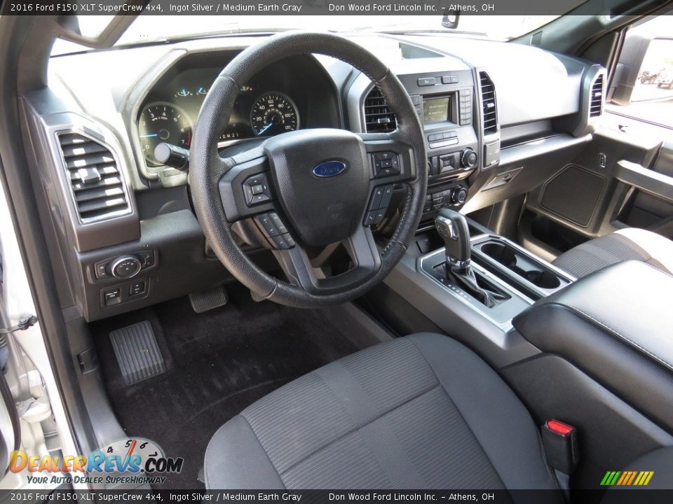 2016 Ford F150 XLT SuperCrew 4x4 Ingot Silver / Medium Earth Gray Photo #17