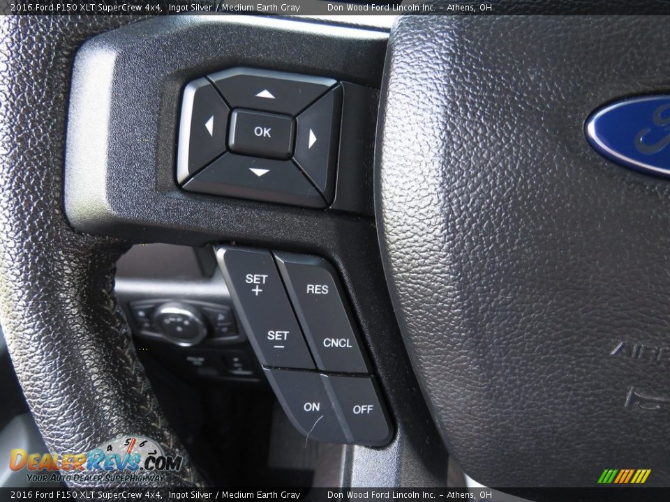 2016 Ford F150 XLT SuperCrew 4x4 Ingot Silver / Medium Earth Gray Photo #31