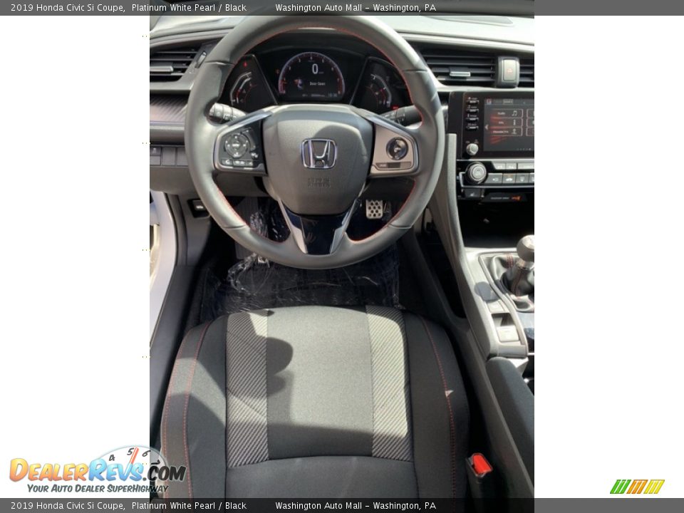 2019 Honda Civic Si Coupe Platinum White Pearl / Black Photo #13