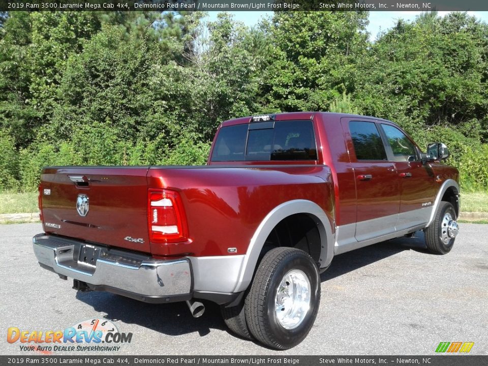 2019 Ram 3500 Laramie Mega Cab 4x4 Delmonico Red Pearl / Mountain Brown/Light Frost Beige Photo #6