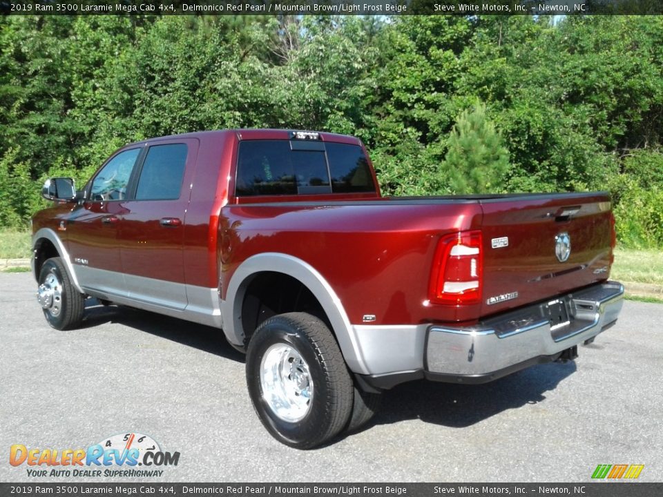 2019 Ram 3500 Laramie Mega Cab 4x4 Delmonico Red Pearl / Mountain Brown/Light Frost Beige Photo #8