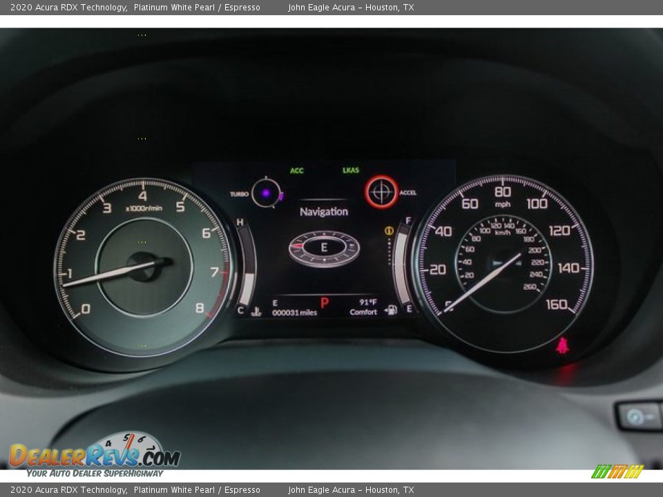 2020 Acura RDX Technology Platinum White Pearl / Espresso Photo #33