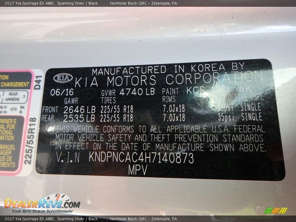 2017 Kia Sportage EX AWD Sparkling Silver / Black Photo #20