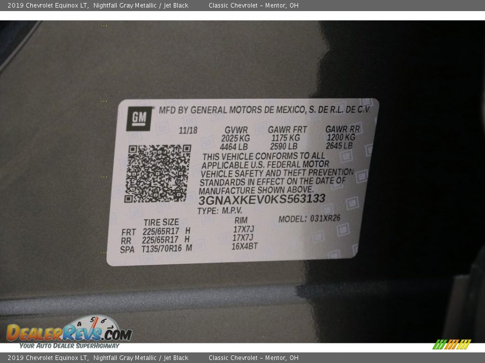 2019 Chevrolet Equinox LT Nightfall Gray Metallic / Jet Black Photo #19