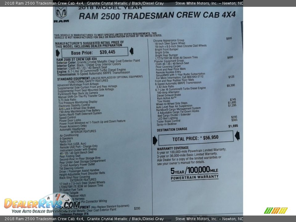 2018 Ram 2500 Tradesman Crew Cab 4x4 Granite Crystal Metallic / Black/Diesel Gray Photo #30
