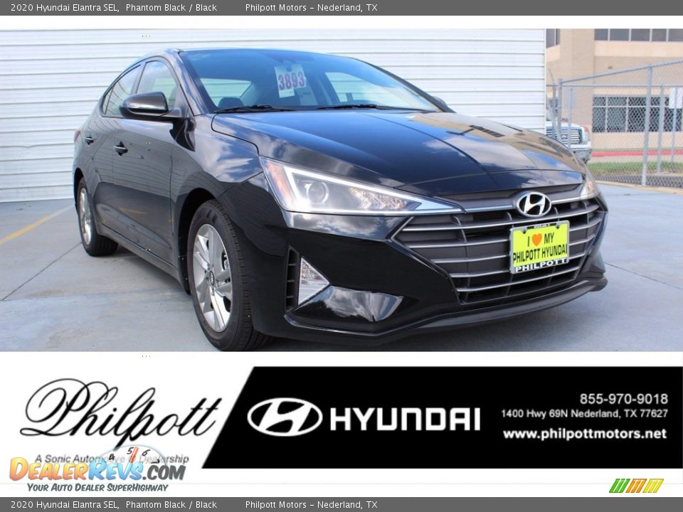 2020 Hyundai Elantra SEL Phantom Black / Black Photo #1