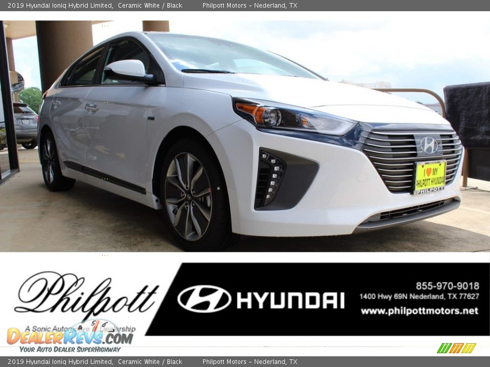 2019 Hyundai Ioniq Hybrid Limited Ceramic White / Black Photo #1