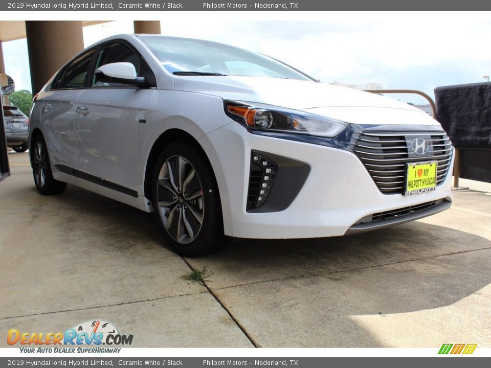 2019 Hyundai Ioniq Hybrid Limited Ceramic White / Black Photo #2